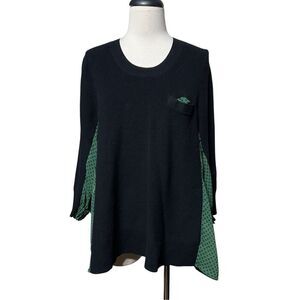 CAbi Long Sleeve Sheer Sweater High Low Tunic